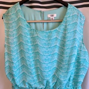 Sea foam green dress with elastic waist